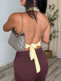 Izzy Halter Top - Butter Yellow