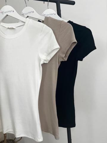 The Essential Ribbed Tee- 4 colors