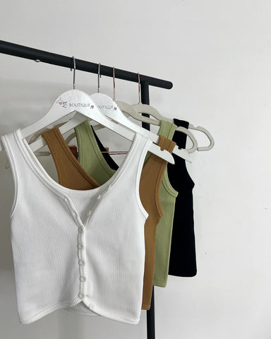 Cute As A Button Tanks- 4 colors