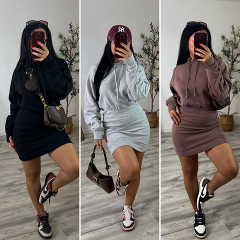 Laidback Luxe Hoodie Dress - 3 colors