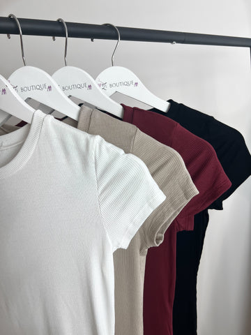 The Essential Ribbed Tee- 4 colors